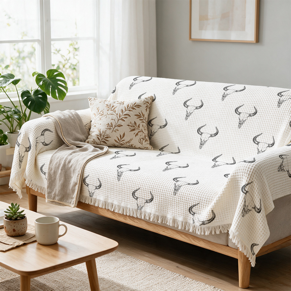 Neutral Throw Blanket - Manta Decorativa de Lujo con Diseño