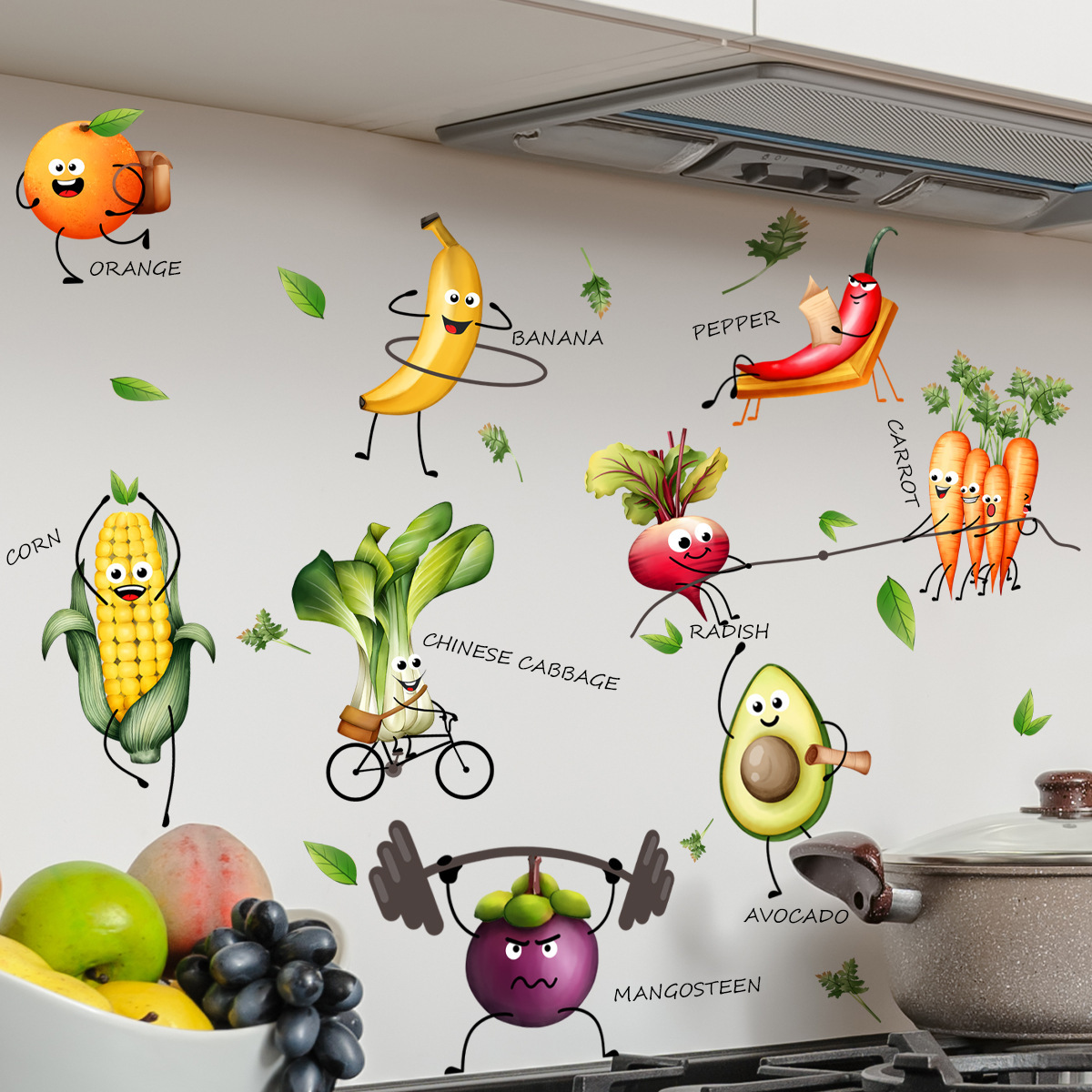 Home Decor Emoji - Adhesivo de pared de fruta Emoji