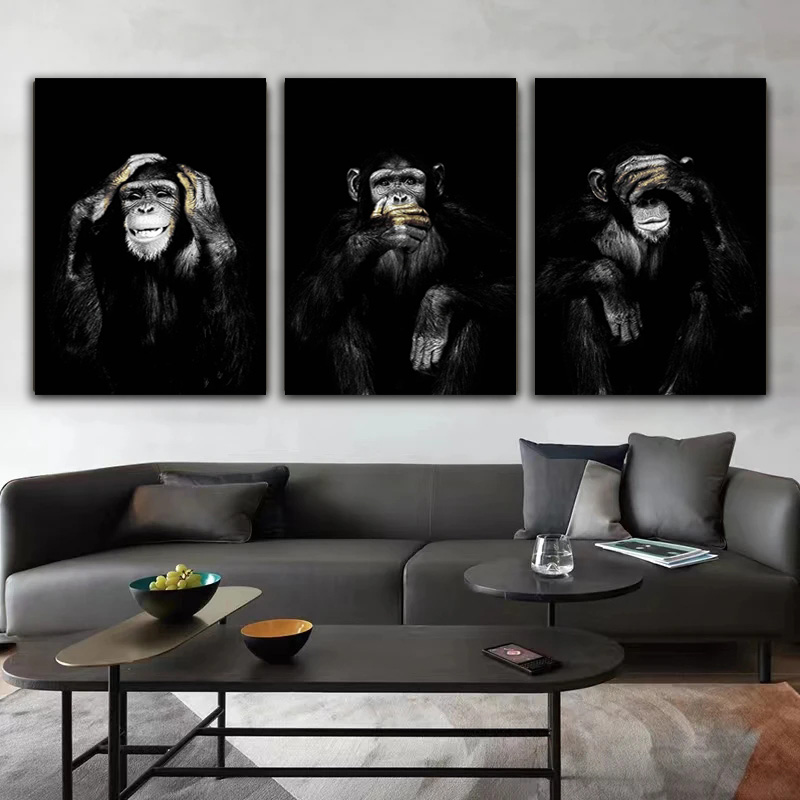 Home Decor Mirror - Póster HD de mono divertido, pintura