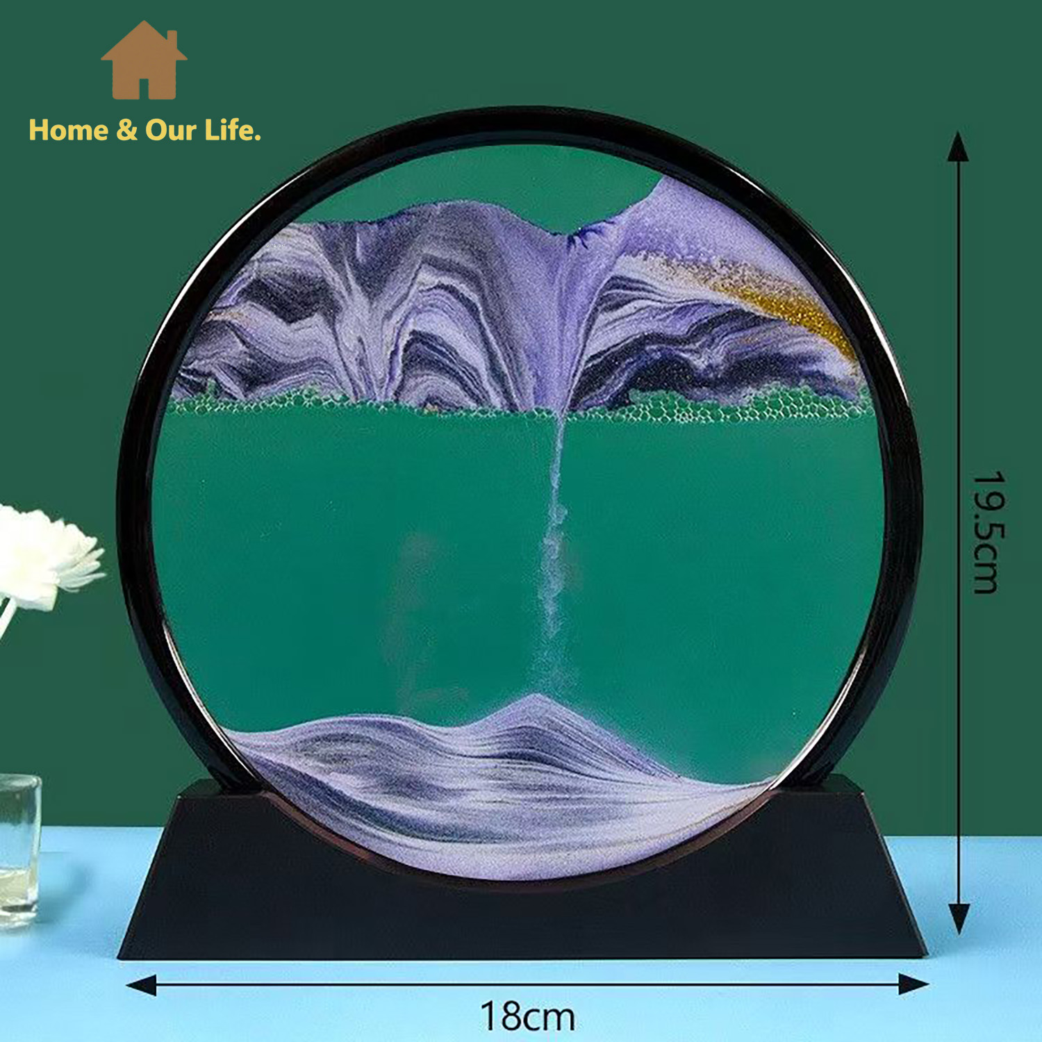 Home Decor Mirror - Arte de arena con flujo dinámico