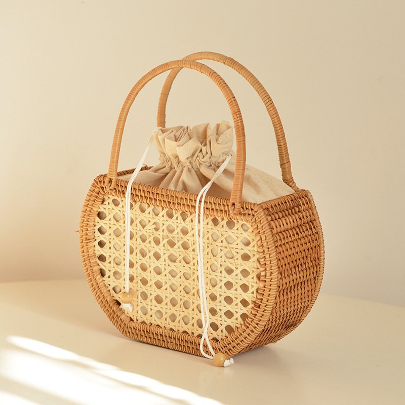 Home Decor Rattan - Bolso informal de mimbre para mujer,