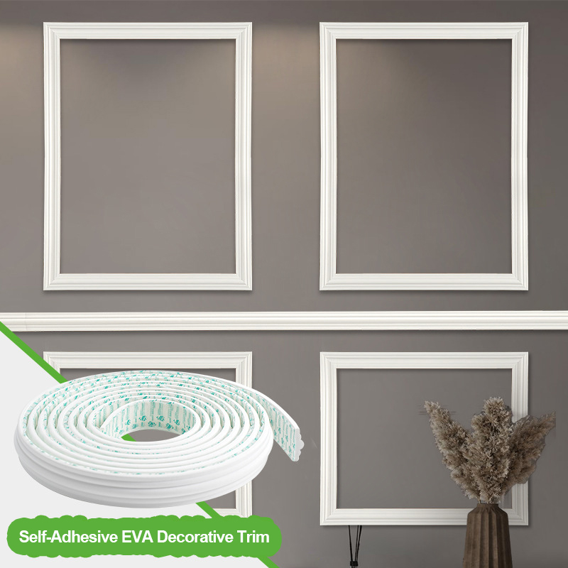 Home Decor Wall Molding - 1 Rollo de Moldura Flexible Autoadhesiva