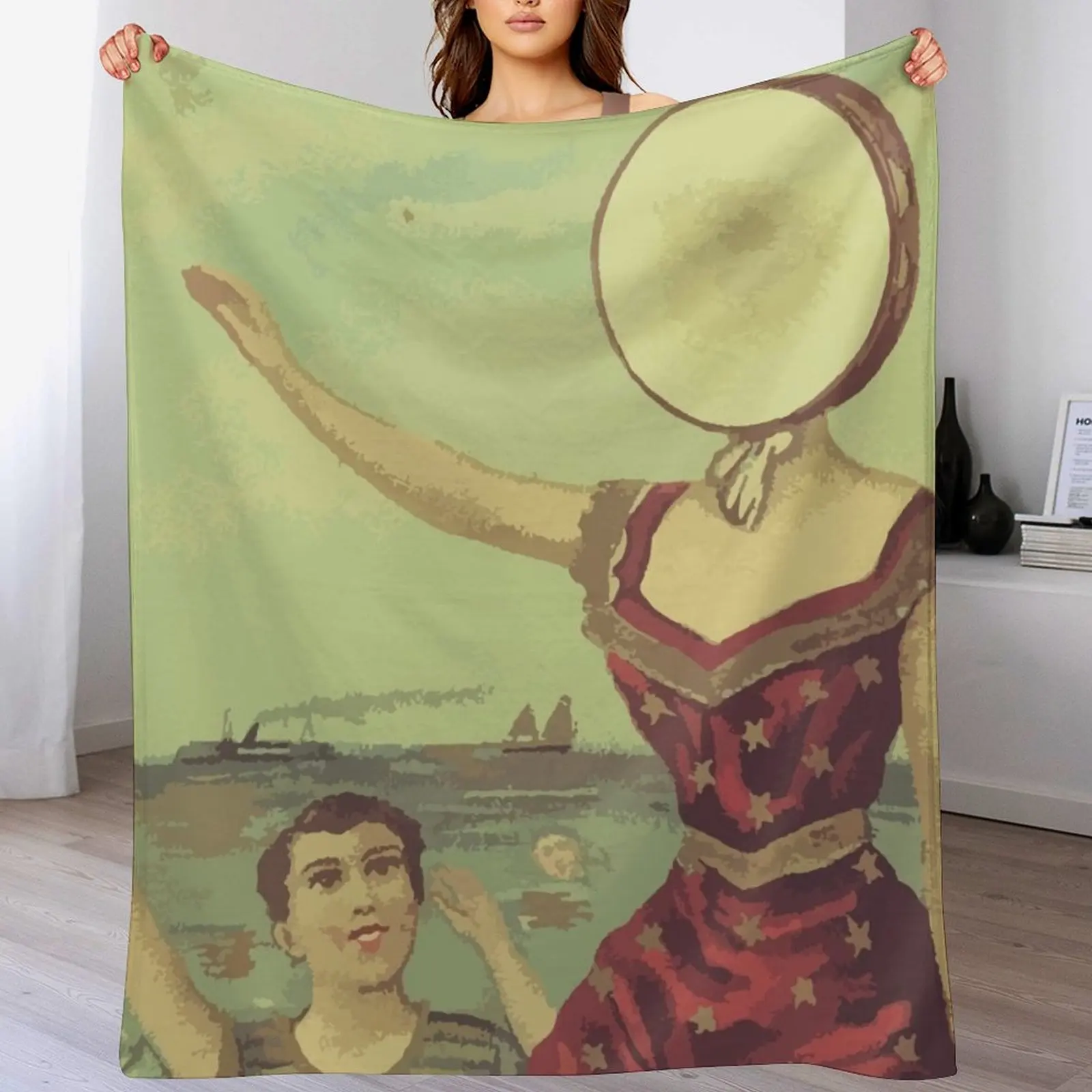 Neutral Throw Blanket - Neutral Milk Hotel In the Aeroplane