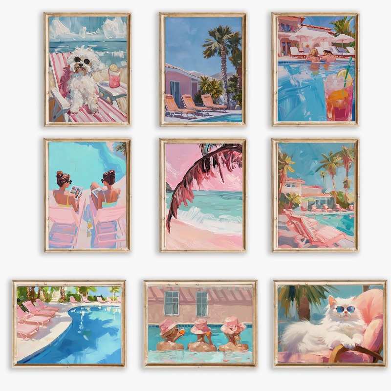 Watercolor Poster Print - Póster Vintage para fiesta en la