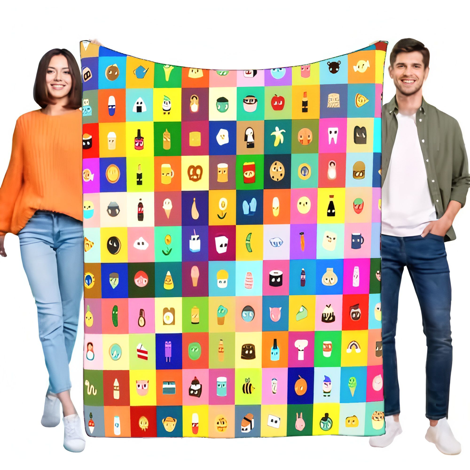 Home Decor Emoji - Manta de rejilla con icono de