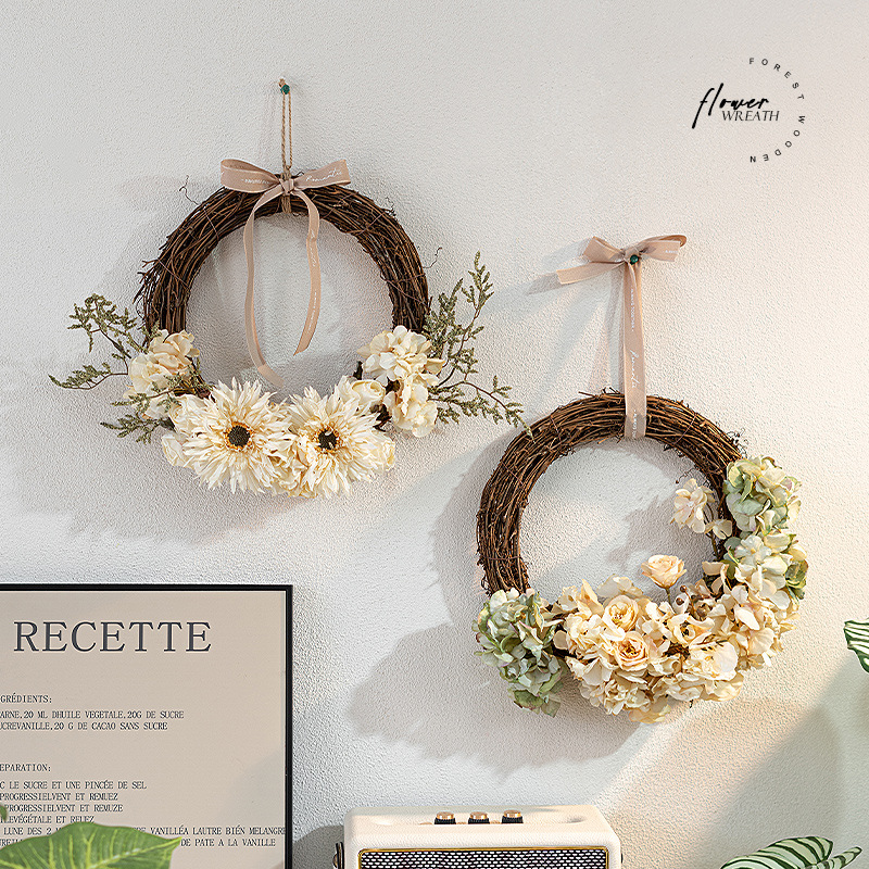 Home Decor Rattan - Guirnalda de Flores Artificiales, Decoración Floral