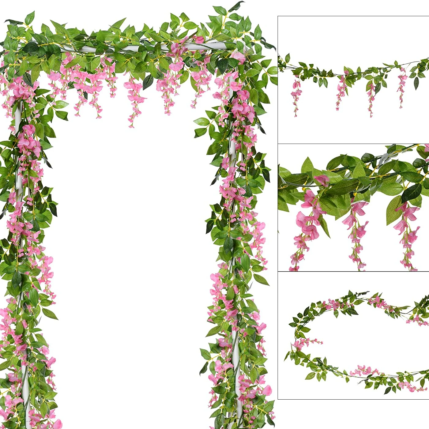 Home Decor Rattan - Flores artificiales de seda de 1,8
