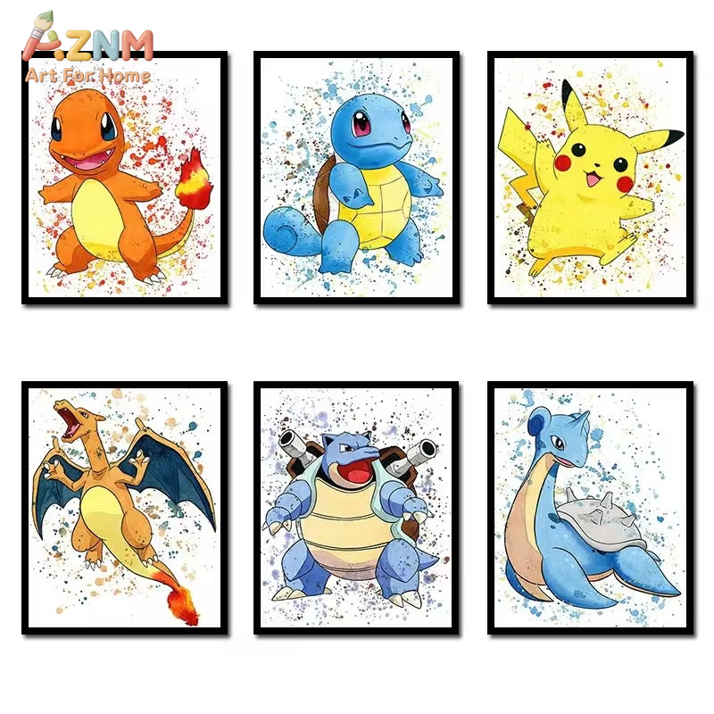 Watercolor Poster Print - 1 unidad, pintura en lienzo de