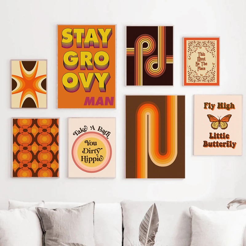 Home Decor Hippie - Póster Retro Hippie de los 70