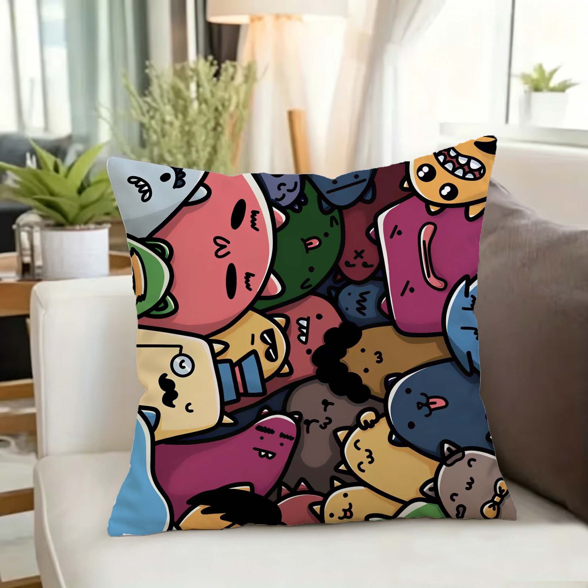 Funda de almohada con caras de - Home Decor Emoji reseña y precio