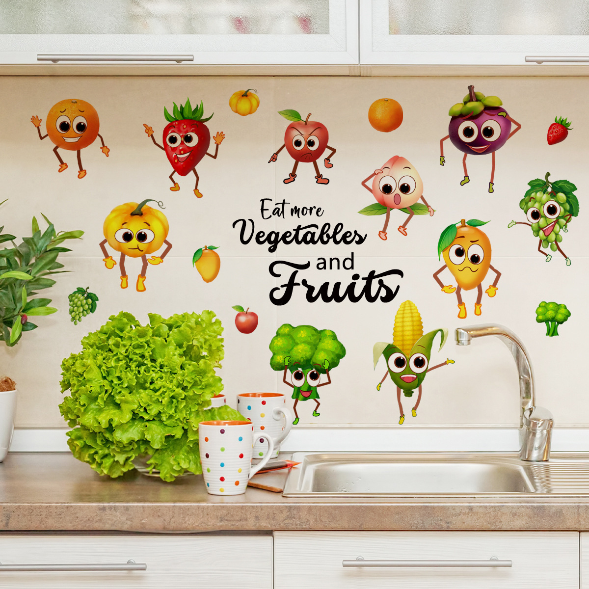 Adhesivo de pared de fruta Emo - Home Decor Emoji reseña y precio