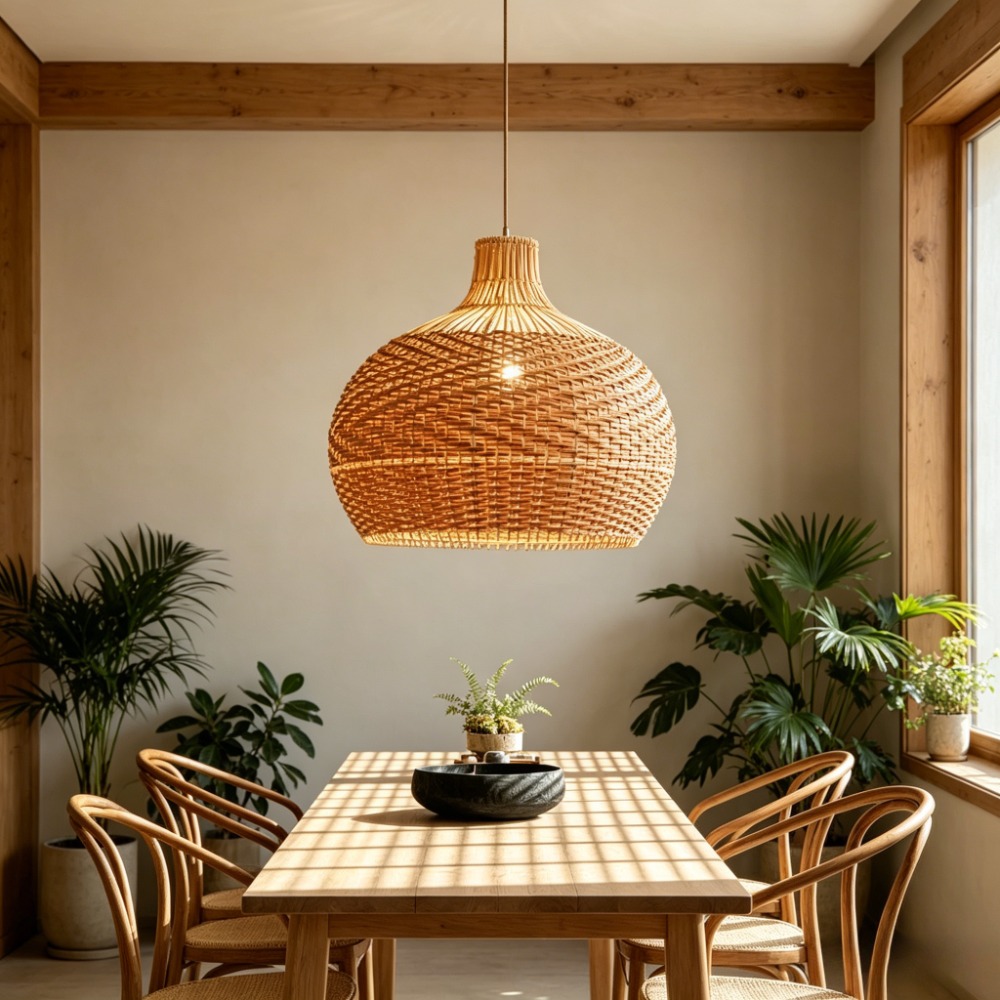 Lámpara de Techo Vintage con P - Home Decor Rattan reseña y precio