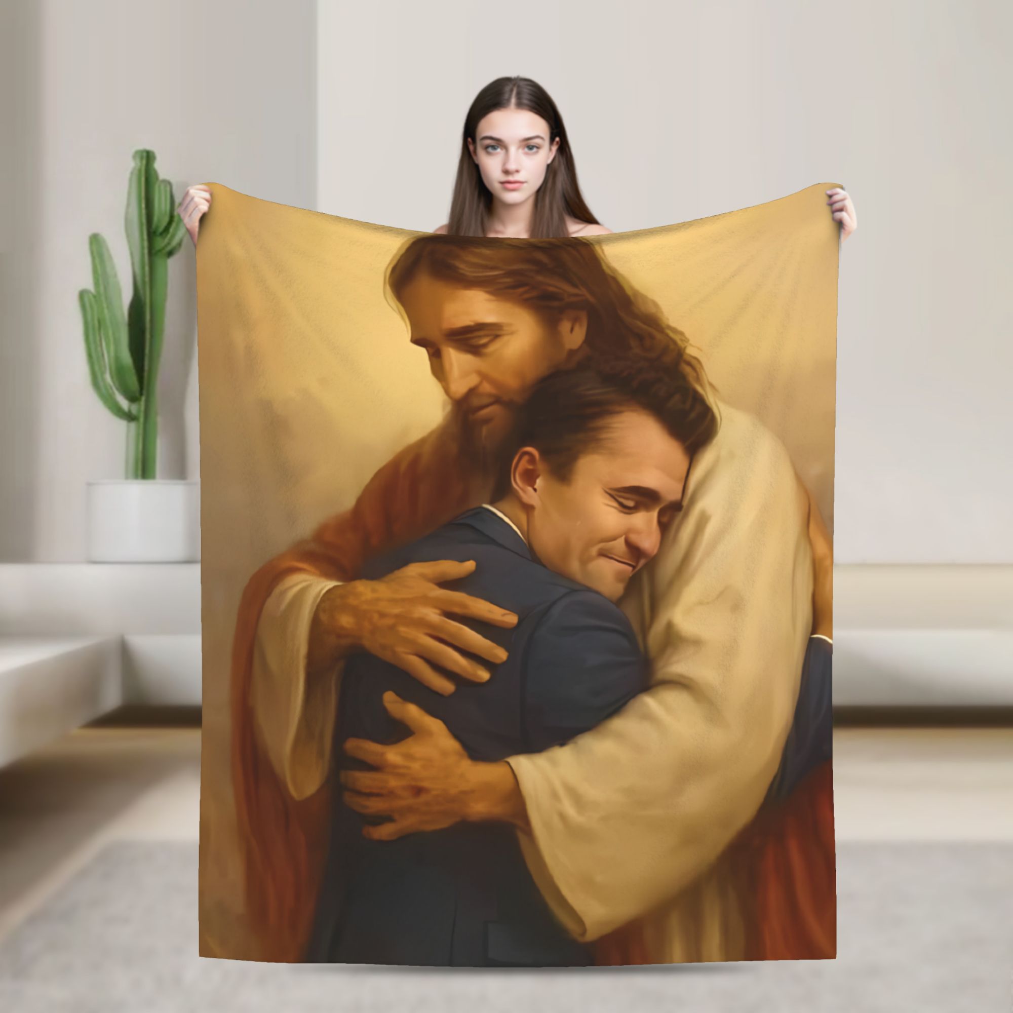 Manta Cálida con Retrato Neutr - Neutral Throw Blanket reseña y precio