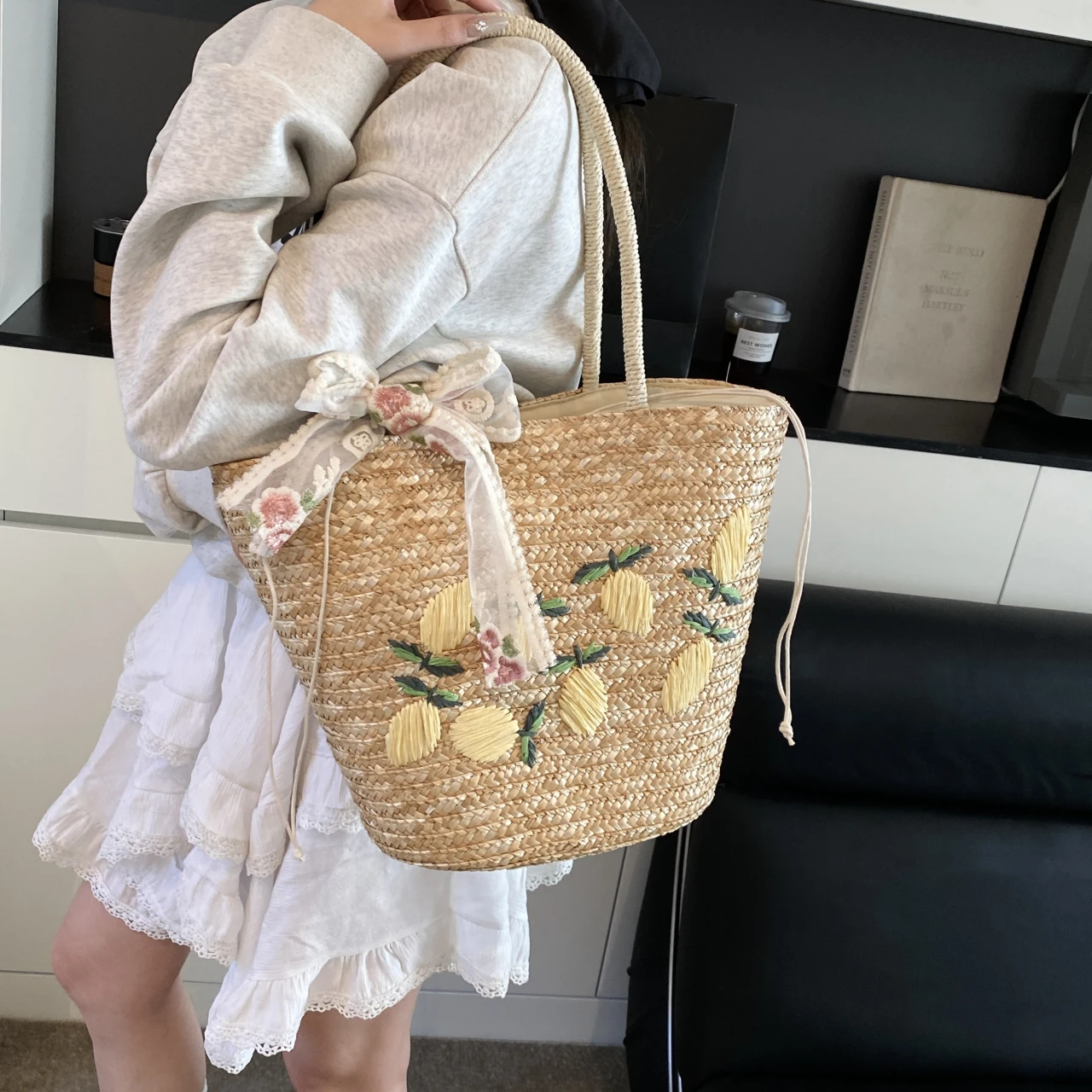 Bolso de hombro de playa de gr - Home Decor Rattan reseña y precio