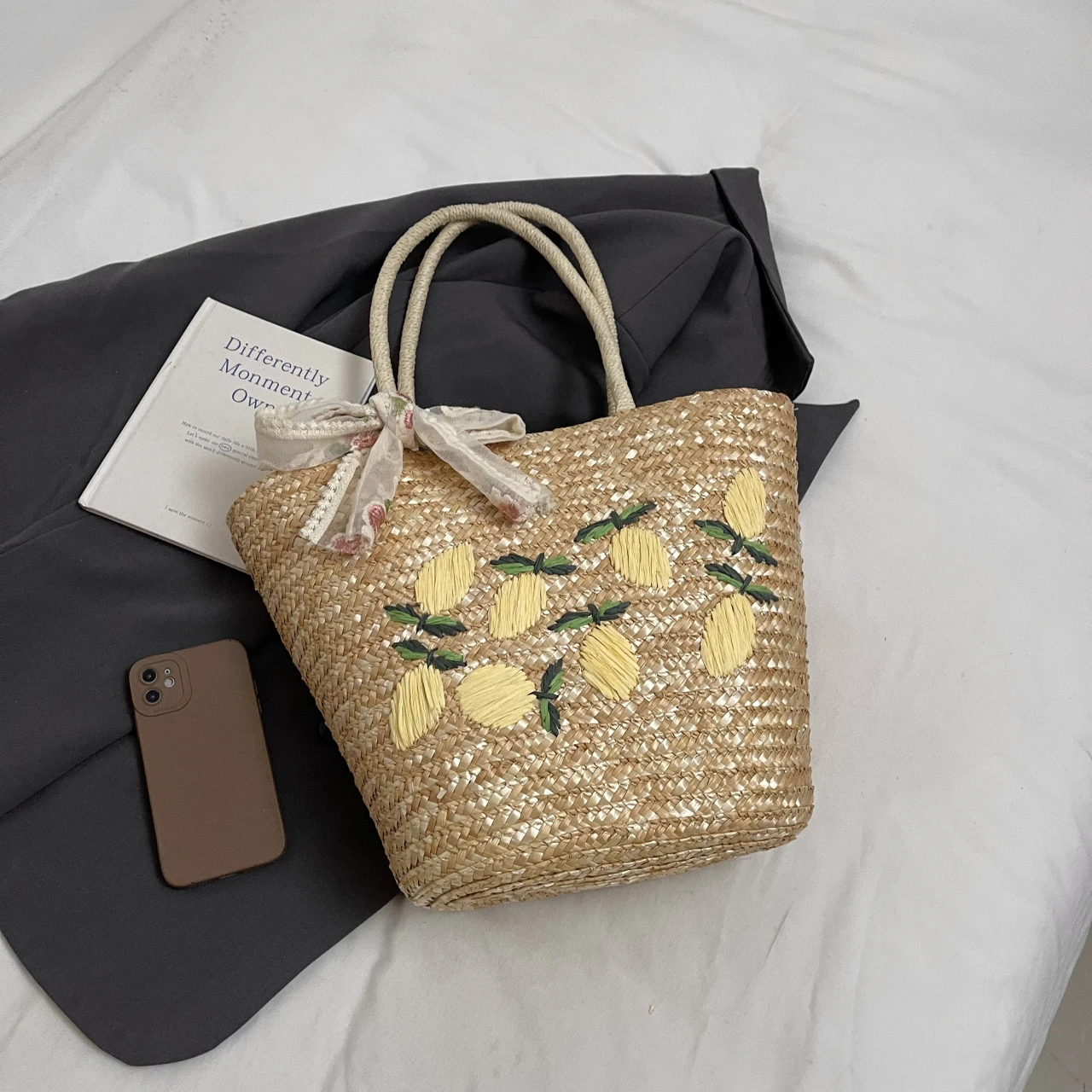Bolso de hombro de playa de gr - Home Decor Rattan reseña y precio