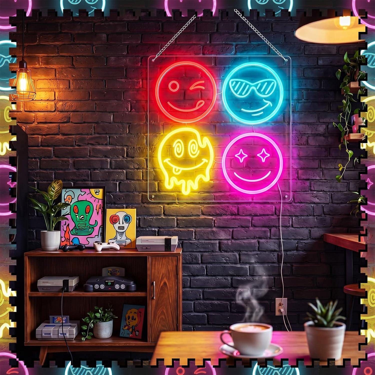 Lindo letrero LED de neón con  - Home Decor Emoji reseña y precio