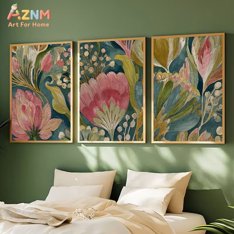 Juego de 3 Cuadros Decorativos - Watercolor Poster Print reseña y precio