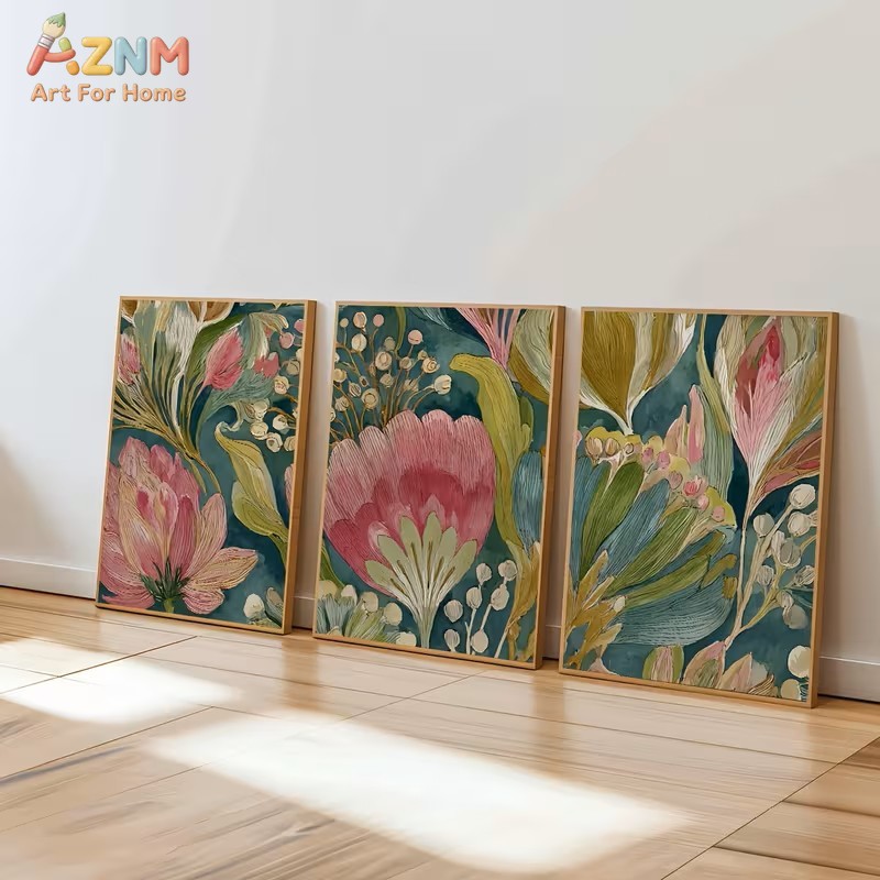 Juego de 3 Cuadros Decorativos - Watercolor Poster Print reseña y precio