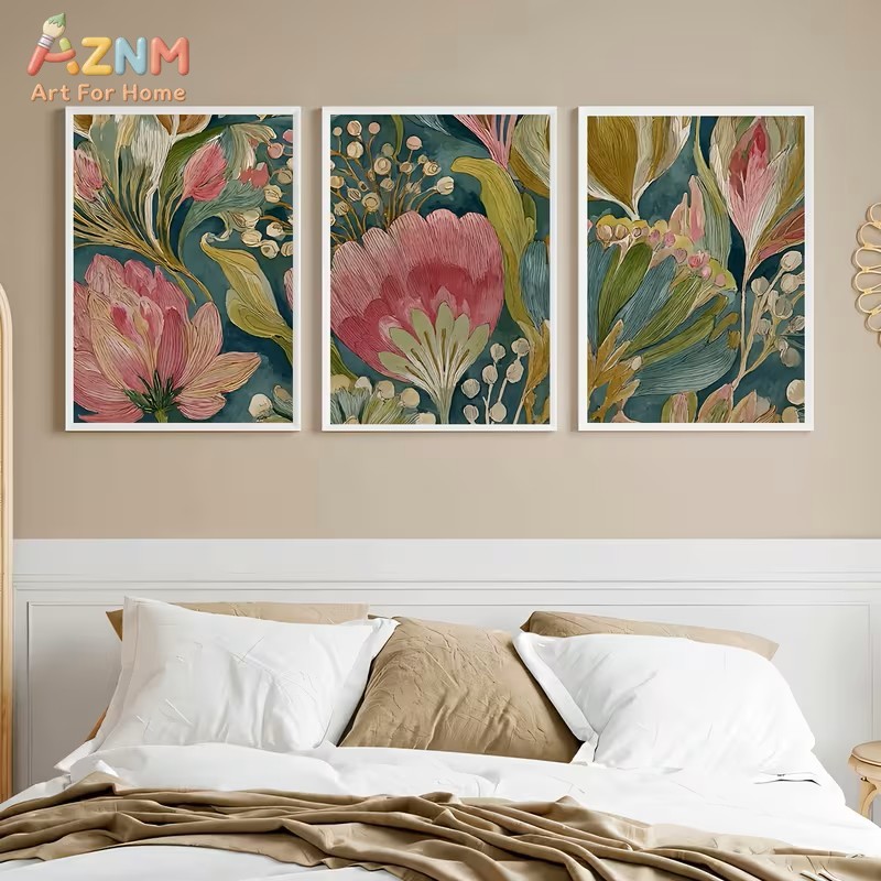 Juego de 3 Cuadros Decorativos - Watercolor Poster Print reseña y precio