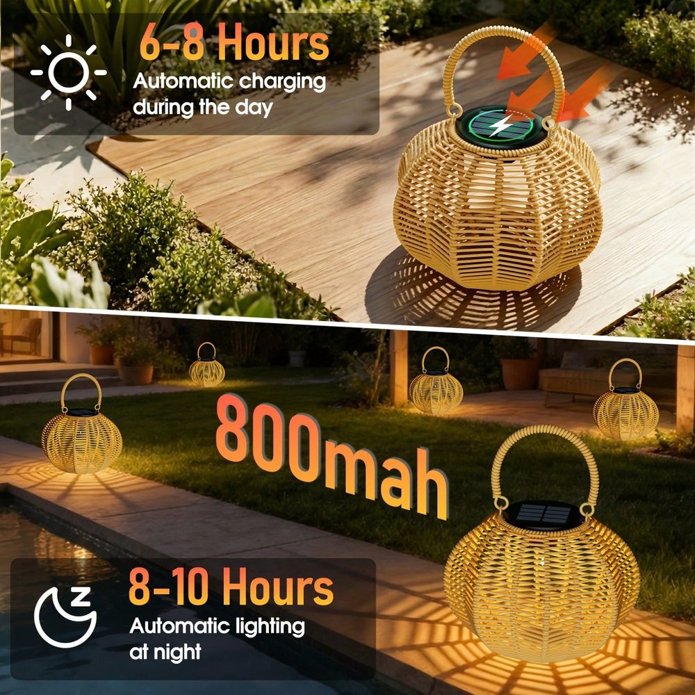 Lámpara Solar de Ratán para De - Home Decor Rattan reseña y precio