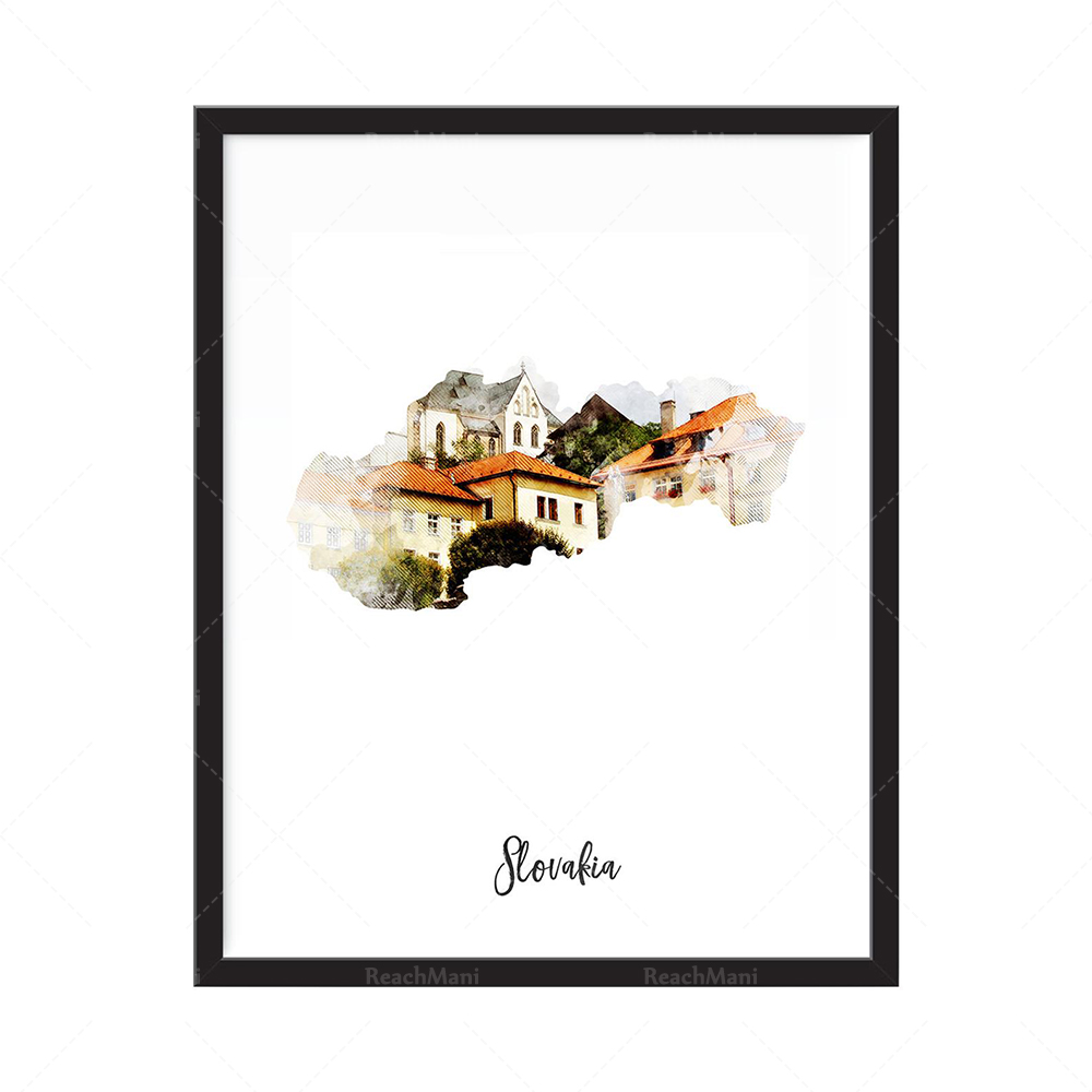 Impresión de mapa de acuarela  - Home Decor Qatar reseña y precio