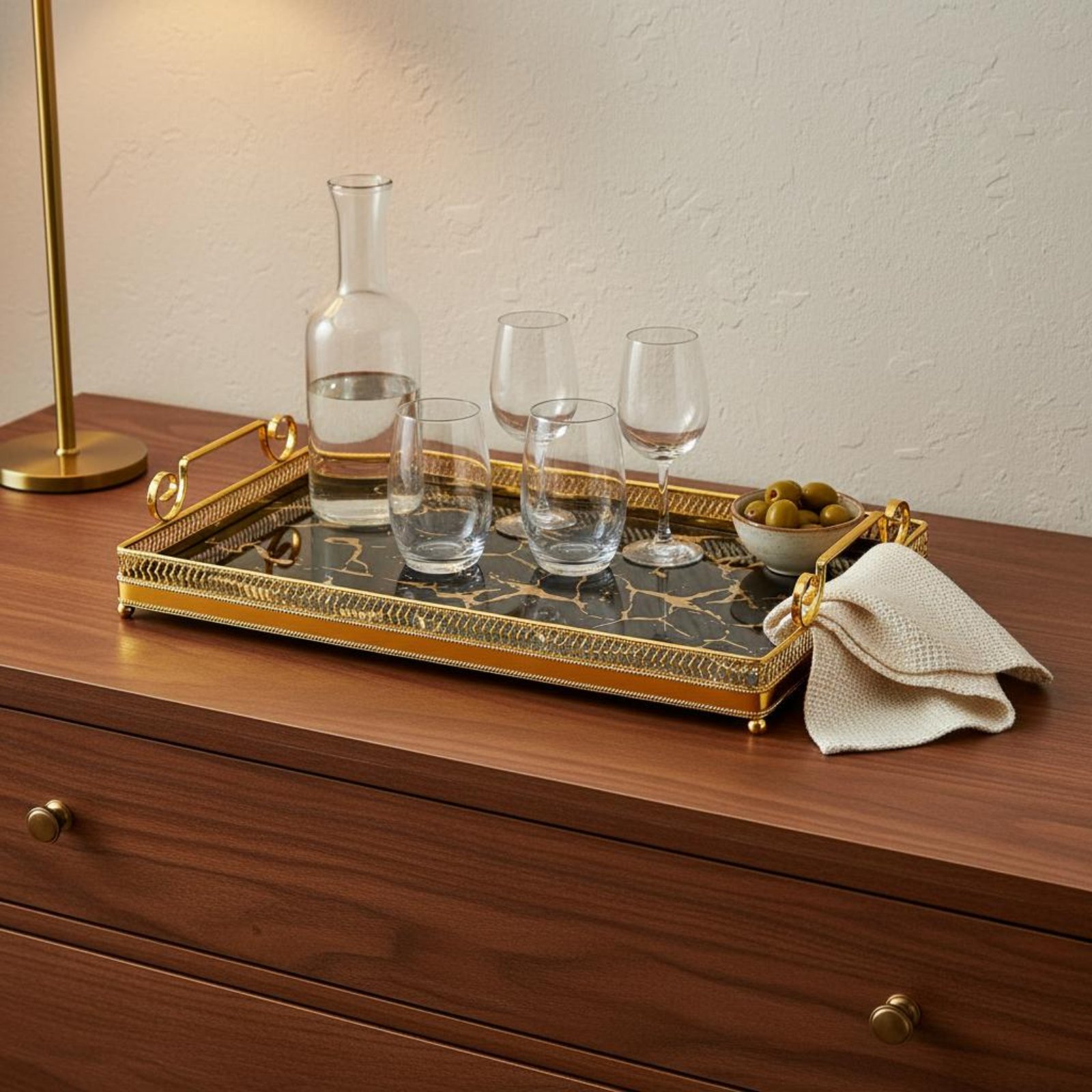 Bandeja Decorativa con Espejo, - Home Decor Mirror reseña y precio