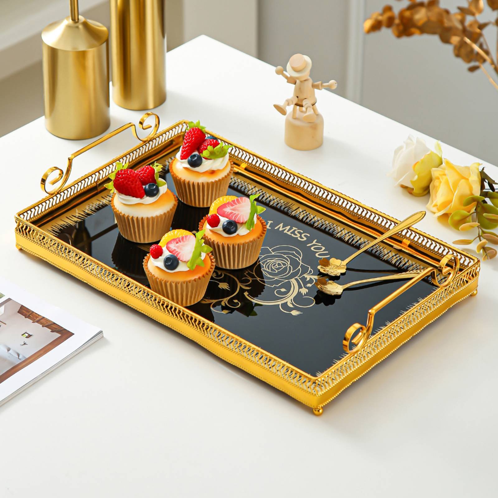 Bandeja Decorativa con Espejo, - Home Decor Mirror reseña y precio