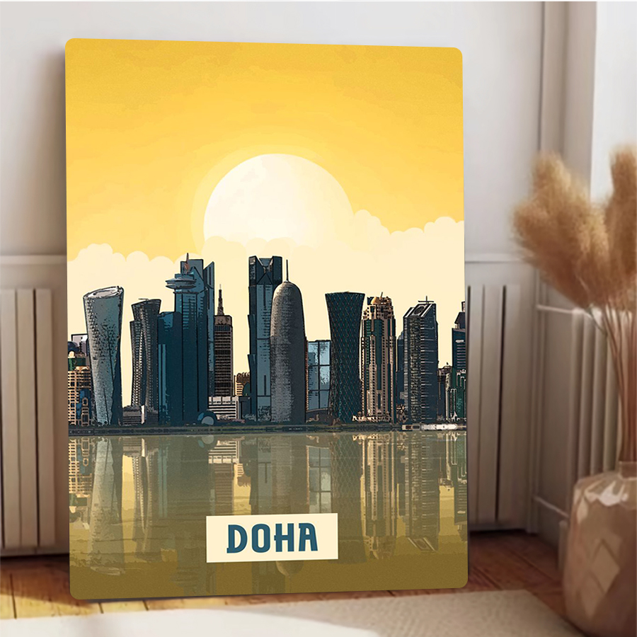 Doha Skyline-arte de pared de  - Home Decor Qatar reseña y precio