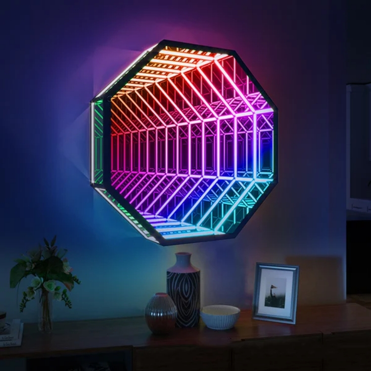 Espejo Infinito Octagonal 3D,  - Home Decor Mirror reseña y precio